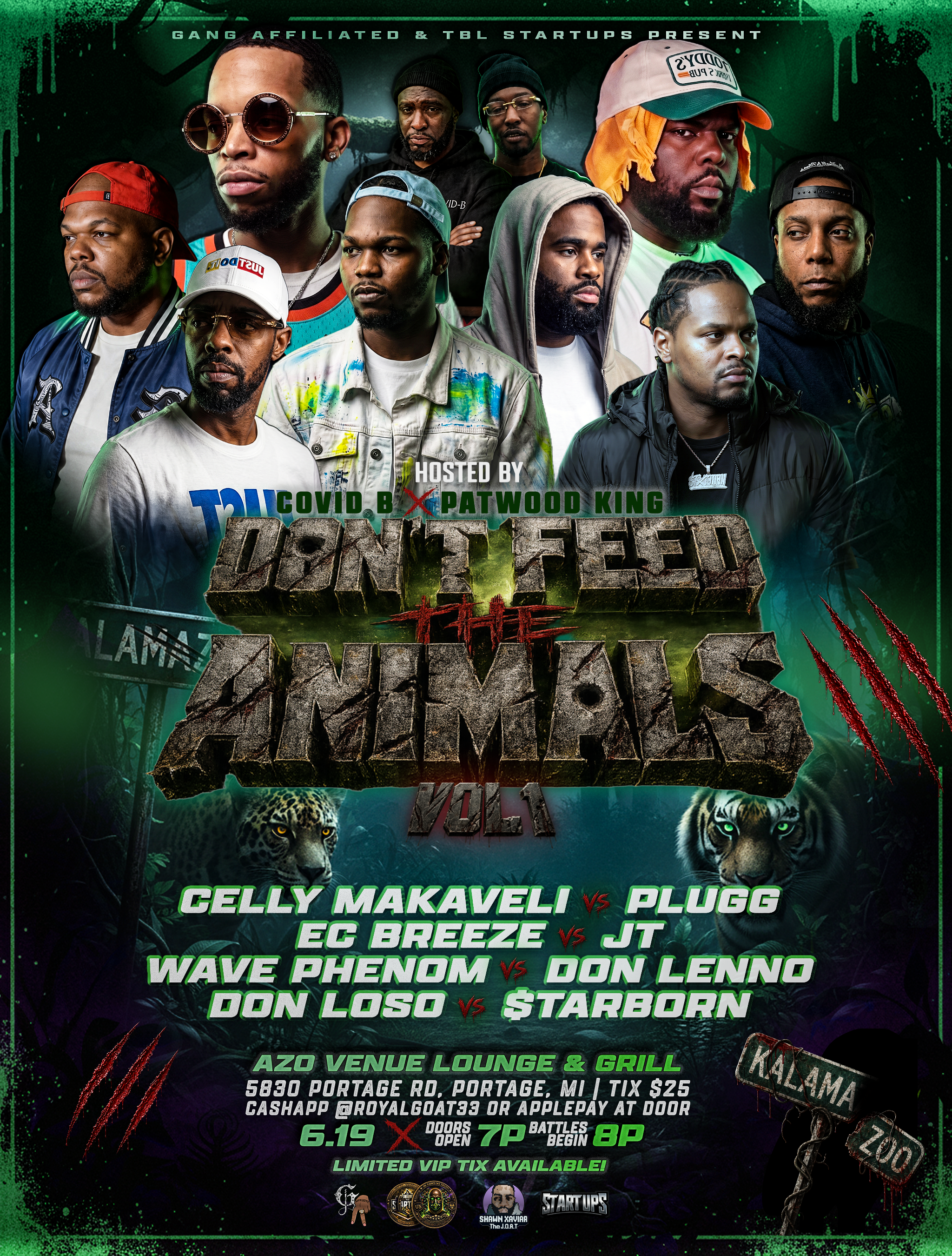 Don't Feed the Animals event flyer